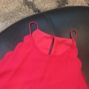 Scalloped pink dress! Size L.